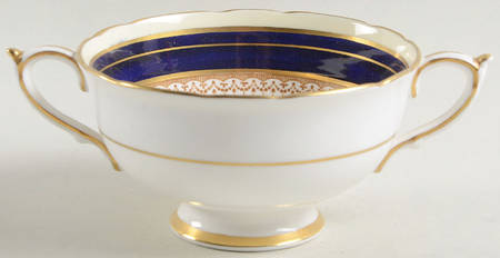 Athene Cobalt Blue Footed Cream Soup Bowl by Paragon