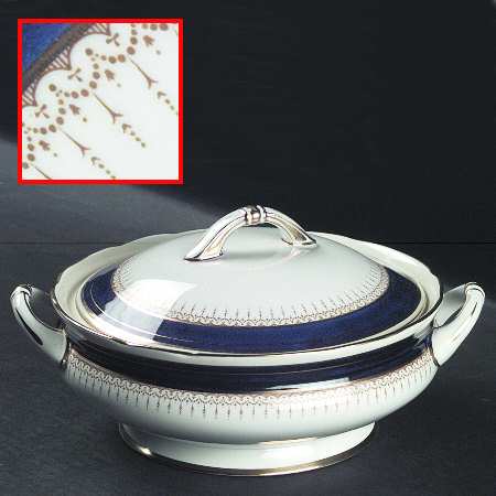 Athene Cobalt Blue Round Covered Vegetable