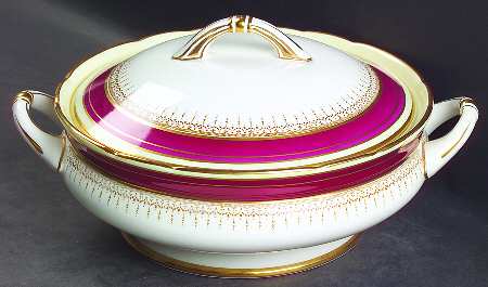 Athene Maroon Round Covered Vegetable