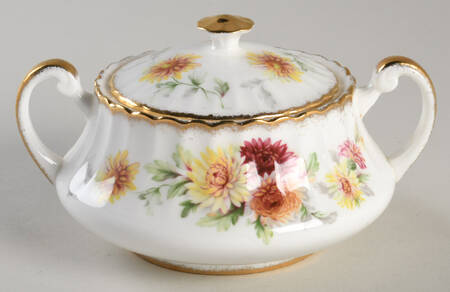 Autumn Glory (Yellow & Orange Flowers) Sugar Bowl & Lid