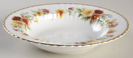 Autumn Glory (Yellow & Orange Flowers) Rim Soup Bowl
