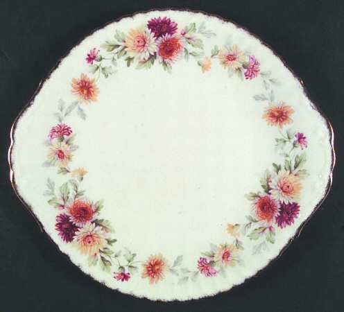 Autumn Glory (Yellow & Orange Flowers) Handled Cake Plate