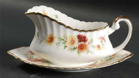 Autumn Glory (Yellow & Orange Flowers) Gravy Boat & Underplate