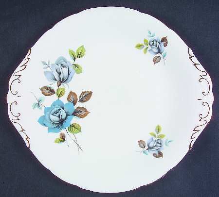 Blue Mist Handled Cake Plate