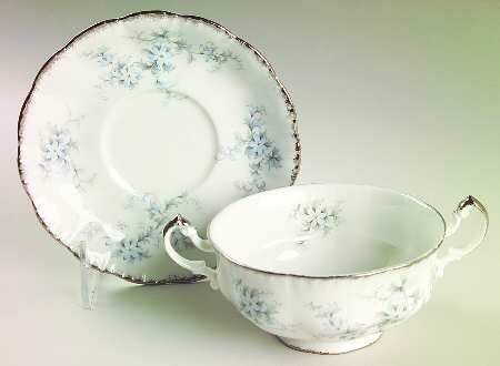 Brides Choice Footed Cream Soup Bowl & Saucer Set
