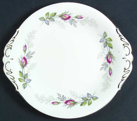 Bridal Rose Handled Cake Plate