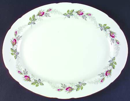 Bridal Rose 15" Oval Serving Platter