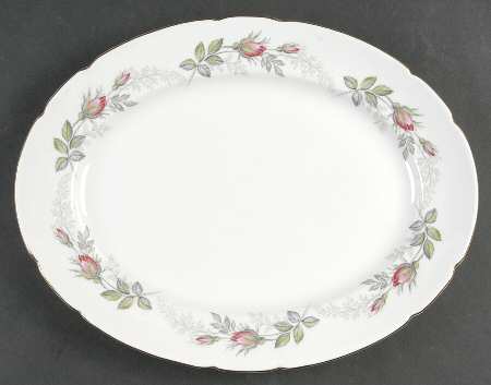 Bridal Rose 13" Oval Serving Platter