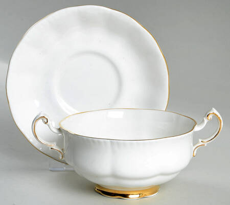 Charm Footed Cream Soup Bowl & Saucer Set