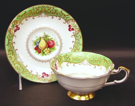 Chatsworth Green Footed Cup & Saucer Set