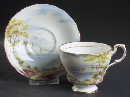 Cliffs of Dover Footed Cup & Saucer Set