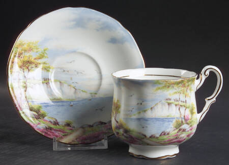 Cliffs of Dover Footed Cup & Saucer Set