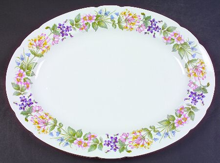 Country Lane (Scalloped Flat Rim) 15" Oval Serving Platter