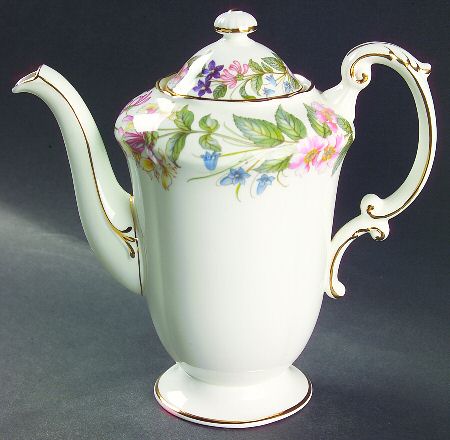 Country Lane (Scalloped Flat Rim) Mini Coffee Pot & Lid