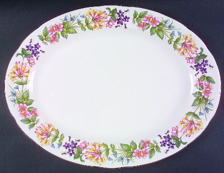 Country Lane (Scalloped Flat Rim) 16" Oval Serving Platter