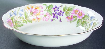 Country Lane (Scalloped Flat Rim) 9" Oval Vegetable Bowl