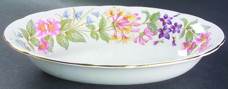 Country Lane (Scalloped Flat Rim) 9" Oval Vegetable Bowl