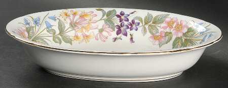 Country Lane (Scalloped Flat Rim) 10" Oval Vegetable Bowl