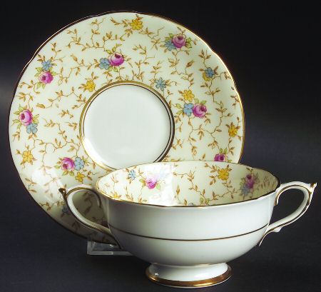 Comtesse Footed Cream Soup Bowl & Saucer Set
