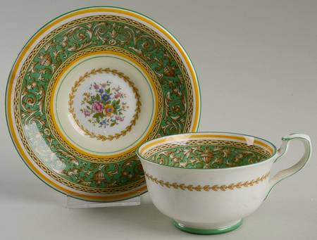 Corinthian Green Footed Cup & Saucer Set
