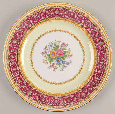 Corinthian Maroon (Gold Trim) Luncheon Plate