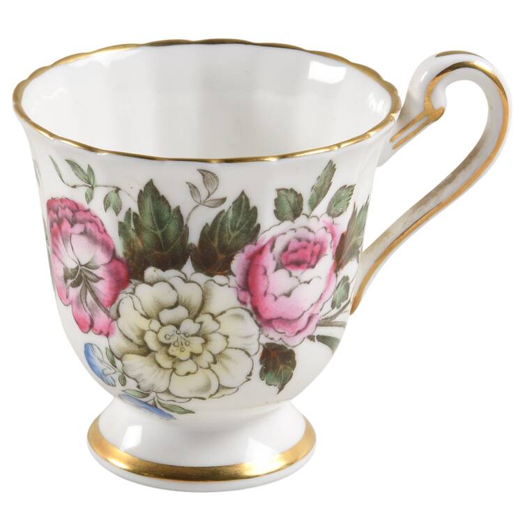 Dubarry (Fluted, Flowers on Side) Footed Demitasse Cup