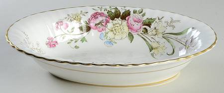 Dubarry (Fluted, Flowers on Side) 10" Oval Vegetable Bowl