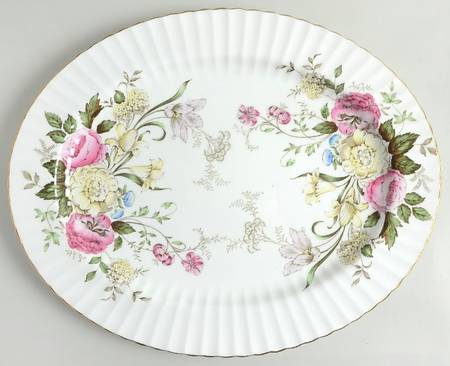 Dubarry (Fluted, Flowers on Side) 16" Oval Serving Platter