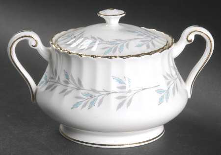 Elgin Blue (Aqua & Gray) Sugar Bowl & Lid