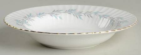 Elgin Blue (Aqua & Gray) Rim Soup Bowl
