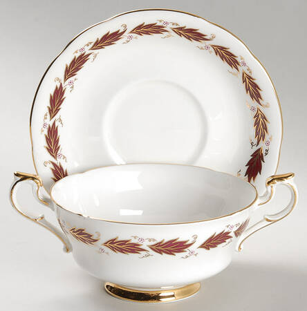 Elegance Footed Cream Soup Bowl & Saucer Set