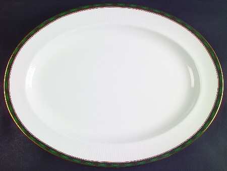 Elgin (Green & Gold) 16" Oval Serving Platter