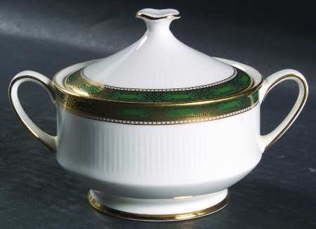 Elgin (Green & Gold) Sugar Bowl & Lid