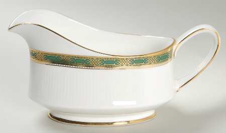 Elgin (Green & Gold) Gravy Boat