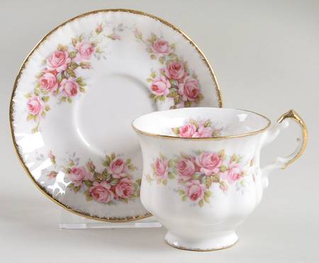 Elizabeth Rose Footed Demitasse Cup & Saucer Set