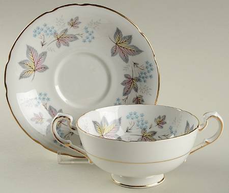 Enchantment Footed Cream Soup Bowl & Saucer Set