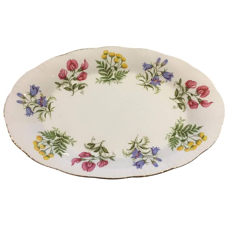 English Flowers (Flower Names On Back) Tray for Mini Creamer & Open Sugar