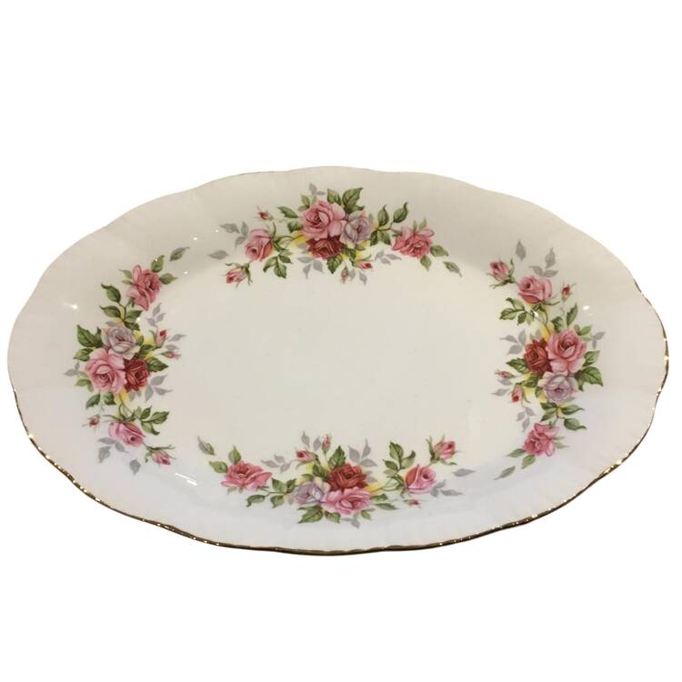 English Flowers (Flower Names On Back) Tray for Mini Creamer & Open Sugar