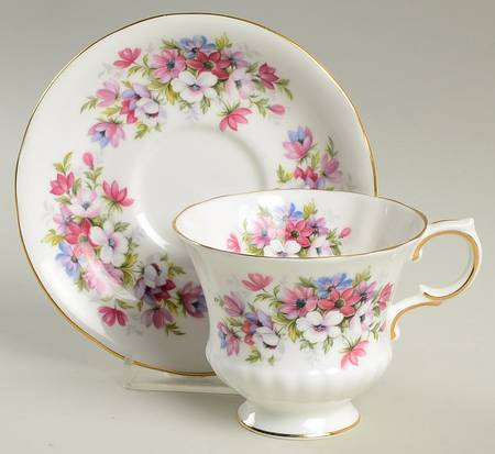 Flower Festival Footed Cup & Saucer Set