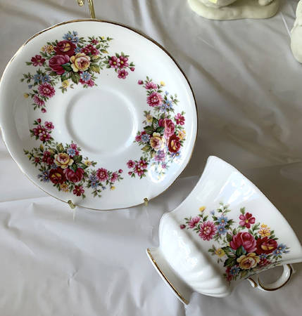 Flower Festival Footed Cup & Saucer Set