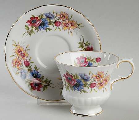 Flower Festival Footed Cup & Saucer Set