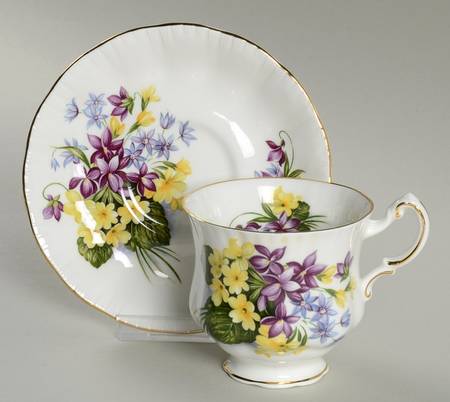 Flower Festival Footed Cup & Saucer Set