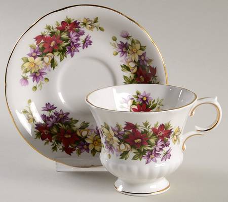 Flower Festival Footed Cup & Saucer Set