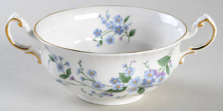 Forget Me Not Footed Cream Soup Bowl