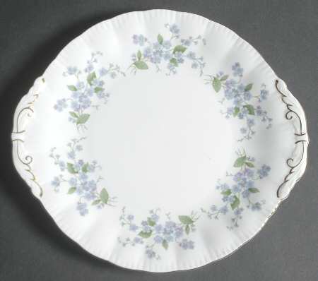 Forget Me Not Handled Cake Plate
