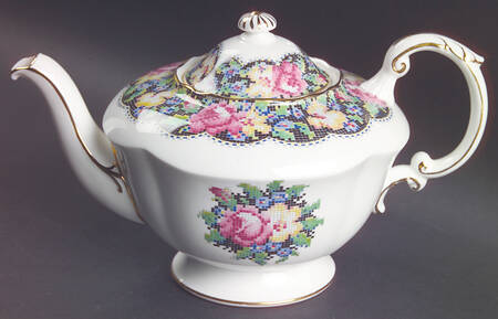 Gingham Rose Teapot & Lid