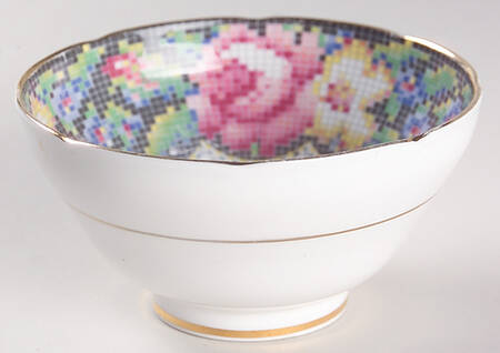Gingham Rose Mini Open Sugar Bowl