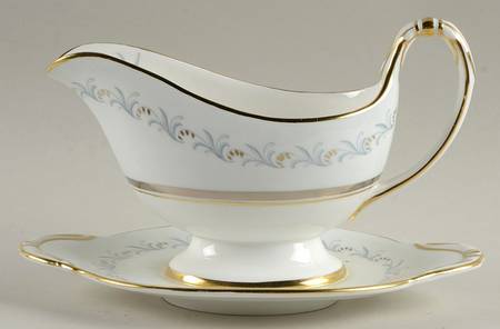 Golden Bell Gravy Boat with Attached Underplate
