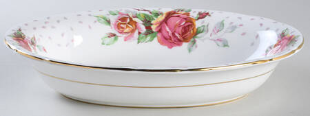 Golden Emblem (White) 9" Oval Vegetable Bowl