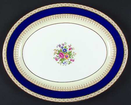 Grecian Blue 14" Oval Serving Platter